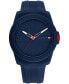 ფოტო #1 პროდუქტის Men's Quartz Blue Silicone Watch 44mm