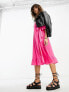 Фото #3 товара Only puff sleeve wrap midi dress in bright pink