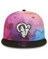 ფოტო #3 პროდუქტის Men's Pink, Black Los Angeles Rams 2022 NFL Crucial Catch 9FIFTY Snapback Hat