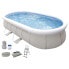 Фото #4 товара AVENLI Frame Oval Pool Set 800Gal Filter Pump+Filter+Ladder+Ground cloth and Cover Tubular Pools