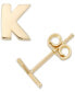 ფოტო #6 პროდუქტის Initial Stud Earrings in 10k Gold