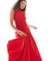 Фото #2 товара Ghospell Kali shirred dropwaist midi dress in red