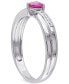 Lab-Grown Ruby (1/3 ct. t.w.) & Diamond (1/20 ct. t.w.) Ring in Sterling Silver