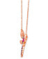 Multi-Gemstone (3/8 ct. t.w.) & Diamond (1/6 ct. t.w.) Dragonfly Pendant Necklace in 14k Rose Gold, 18" + 2" extender