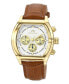 Фото #1 товара Roman Genuine Leather Rose Tone & Brown Men's Watch 1292DROL