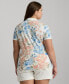 Фото #2 товара Plus Size Floral Polo Shirt