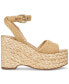 Фото #2 товара Women's April Ankle-Strap Raffia-Wedge Sandals