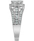 Фото #4 товара Diamond Square Halo Multirow Engagement Ring (1-1/2 ct. t.w.) in 14k White Gold