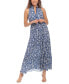 ფოტო #1 პროდუქტის Petite Floral Ruffled-Neck Maxi Dress