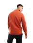 ASOS DESIGN knitted lambswool 1/4 zip jumper in orange