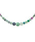 ფოტო #1 პროდუქტის Elegant Simple Classic Graduated Round Bead Ball Green Purple Blue Translucent Rainbow Fluorite Gemstone Strand Necklace Jewelry For Women 18 Inches