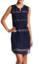 Фото #1 товара Lucky Brand 241246 Womens Sleeveless Stripe Shirt Dress Navy/Multi Size X-Small