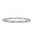 Фото #1 товара White Synthetic Opal Milgrain Infinity Tennis Bracelet For Women Sterling Silver 7.5 Inch