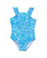 Фото #1 товара Santorini Blue Ruffle Shoulder Swimsuit