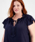 Plus Size Flutter-Sleeve A-Line Dress