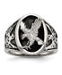 ფოტო #1 პროდუქტის Stainless Steel Polished and Textured Enameled Eagle Ring