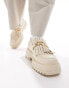 ASOS DESIGN chunky loafers in cream with fringe detail