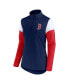 Фото #3 товара Women's Navy and Red Boston Red Sox Authentic Fleece Quarter-Zip Jacket