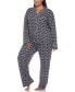 Plus Size 2 Piece Long Sleeve Heart Print Pajama Set