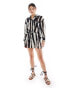 In The Style beach short co-ord in zebra print