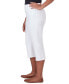 ფოტო #3 პროდუქტის Petite Mid Rise Frayed-Hem Pull-On Capri Pants