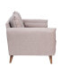 Carthage Upholstered Mid-Century Modern Pocket Spring Loveseat With Wooden Legs And Removable Back Cushions