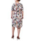 Фото #2 товара Plus Size Short Sleeve Pebble Crepe Dress