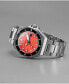 ფოტო #4 პროდუქტის Men's Dumas Automatic Tangerine with Silver-Tone Solid Stainless Steel Bracelet Watch 44mm