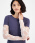 ფოტო #3 პროდუქტის Juniors' Layered Lace-Sleeve T-Shirt