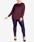 ფოტო #4 პროდუქტის Plus Size Tully Curved Hem Long Sleeve Sweater