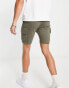 ASOS DESIGN jersey shorts with cargo pockets in khaki