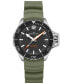 Men's Swiss Automatic Khaki Navy Frogman Green Rubber Strap Watch 41mm