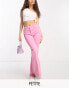 Pieces Petite Peggy flared jeans in pink