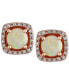 ფოტო #1 პროდუქტის Aurora by EFFY® Opal (3/4 ct. t.w.) and Diamond (1/8 ct. t.w.) Stud Earrings in 14k Rose Gold