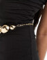 ASOS DESIGN dome chain belt in gold