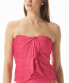 Vince Camuto Womens Crochet Draped Tankini Top Swimwear Dragonfruit Small