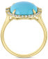 ფოტო #3 პროდუქტის EFFY® Diamond (1/3 ct. t.w.) & Turquoise (12 x 15mm) Statement Ring In 14k Gold