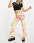 The Ragged Priest high waisted straight leg jeans in retro rainbow swirl denim