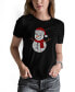 ფოტო #1 პროდუქტის Women's Christmas Snowman Word Art Short Sleeve T-shirt