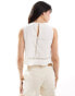 Фото #4 товара Wednesday's Girl cotton lace insert sleeveless blouse in white