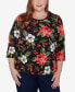 Plus Size Classic Poinsettia Classic Holiday Top