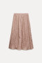 CREASED-EFFECT MIDI SKIRT