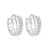 Glittering silver earrings with zircons AGUC1471