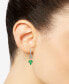 Emerald (1 ct. t.w.) & Diamond (1/8 ct. t.w.) Vine Motif Drop Earrings in 14k Gold