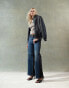 Фото #2 товара ASOS DESIGN wide leg dad jeans in patchwork in black and mid blue