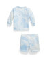 ფოტო #2 პროდუქტის Baby Boys Polo Bear Fleece Sweatshirt and Shorts Set
