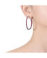 ფოტო #2 პროდუქტის Rhodium Plated Cubic Zirconia Hoop Earrings