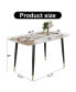 Фото #4 товара Patterned Sintered Stone Dining Table - 50"x30"x30"