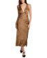 O.P.T. Satin Midi Dress Women's Brown L