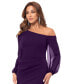 ფოტო #4 პროდუქტის Women's One-Shoulder Sheer-Sleeve Midi Dress